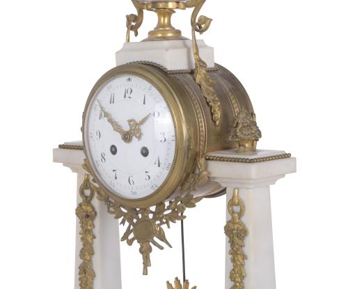 PORTICO TABLE CLOCK, LOUIS XVI STYLE, CIRCA 1860.