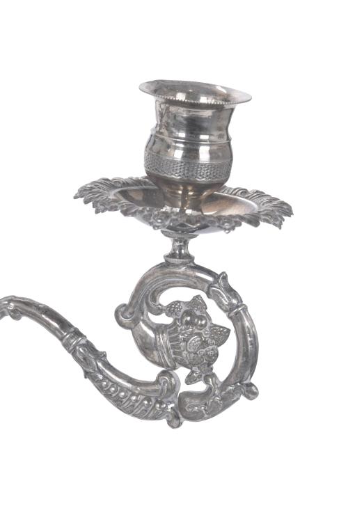 FERNANDINE BARCELONA SILVER CANDELABRA, 19TH CENTURY.