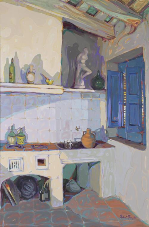 RAFAEL PLAZA (1952).  "INTERIOR CON EL DAVID DEL SR. ESTAPÉ", 1995.