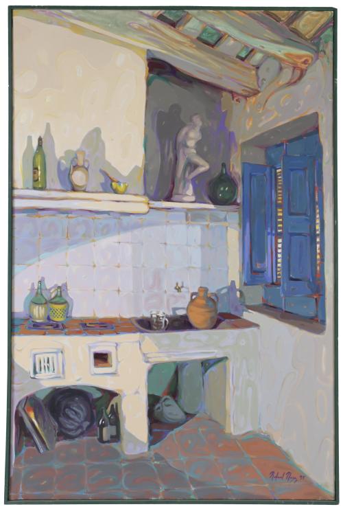 RAFAEL PLAZA (1952).  "INTERIOR CON EL DAVID DEL SR. ESTAPÉ