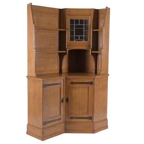 ARTS & CRAFTS CORNER CABINET, LATE 19TH - EARLY 20TH CENTUR