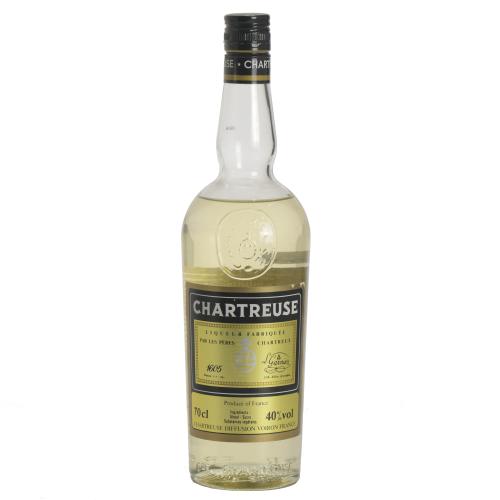 CHARTREUSE. YELLOW LIQUOR BOTTLE.