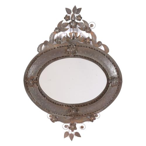 MIRROR WITH BRASS FRAME, SECOND HALF OF THE 20TH CENTURY.