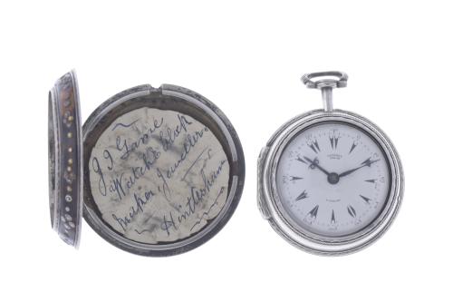 GEROGES PRIOR, SILVER POCKET WATCH.