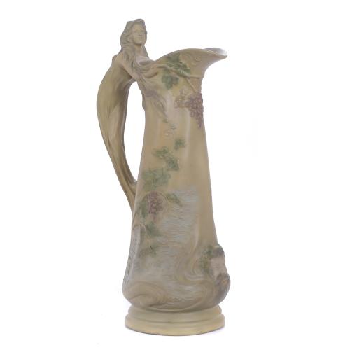 AUGUST OTTO (1868 - 1947), FOR JOHANN MARESCH. LARGE JUGENDSTIL JUG, EARLY 20TH CENTURY.