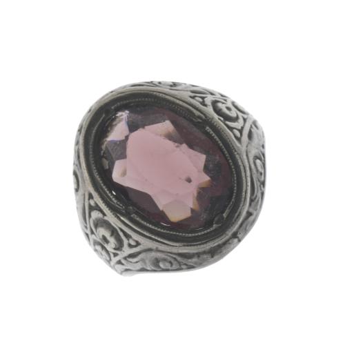 SILVER AND ROSE QUARTZ RING