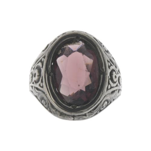 ANILLO EN PLATA Y CUARZO ROSA