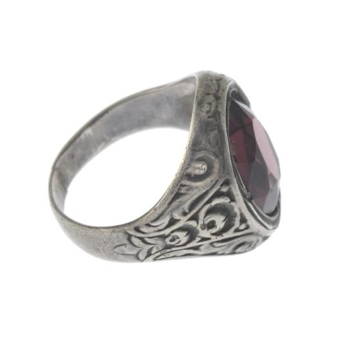 ANILLO EN PLATA Y CUARZO ROSA