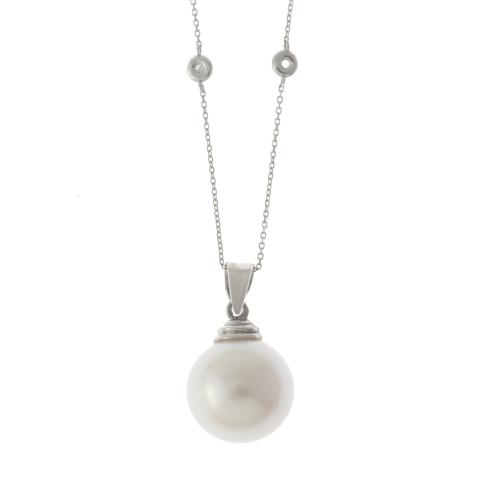 PENDANT WITH PEARL AND LINKS CHAIN WITH DIAMONDS