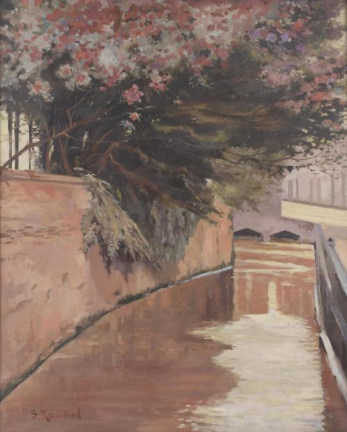 EARLY 20TH CENTURY CATALAN SCHOOL. "CANAL IN VALENCIA", bas