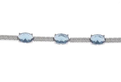 TWO BRACELETS IN SILVER AND SYNTHETIC STONES