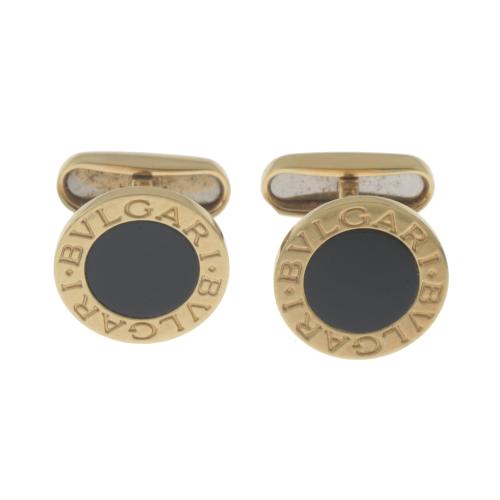 GOLD AND ONYX BULGARI CUFFLINKS