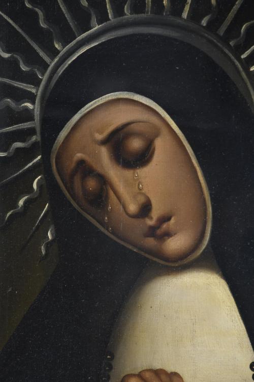 MANUEL SANTOS UCETA (19TH CENTURY). "Our Lady of Solitude".