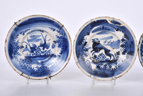 Set of four Catalan dishes, 18th century.