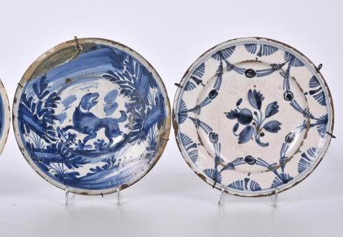 Set of four Catalan dishes, 18th century.