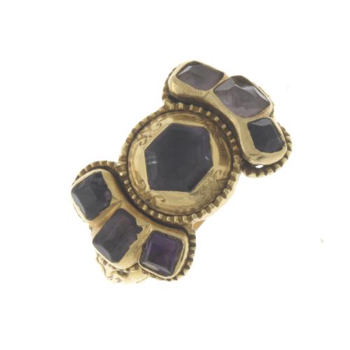 ART DECO RING WITH AMETHYSTS