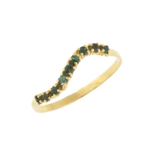 Gold and emeralds ring.