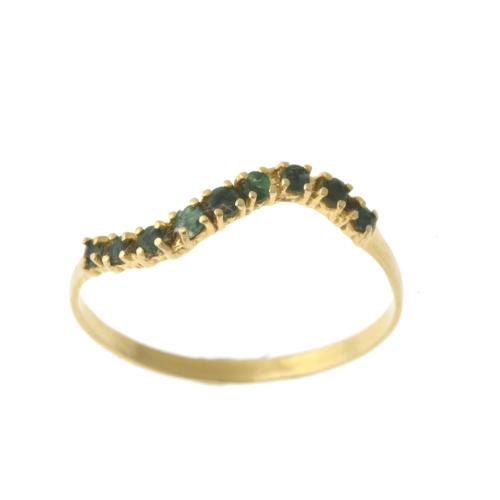 Gold and emeralds ring.