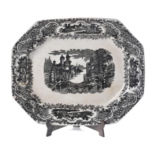 PICKMAN DE LA CARTUJA DE SEVILLA.   Octagonal platter from the "Vistas" series, 20th century.