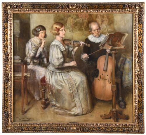 ROMÁN RIBERA CIRERA (1848-1935). "Music lesson".