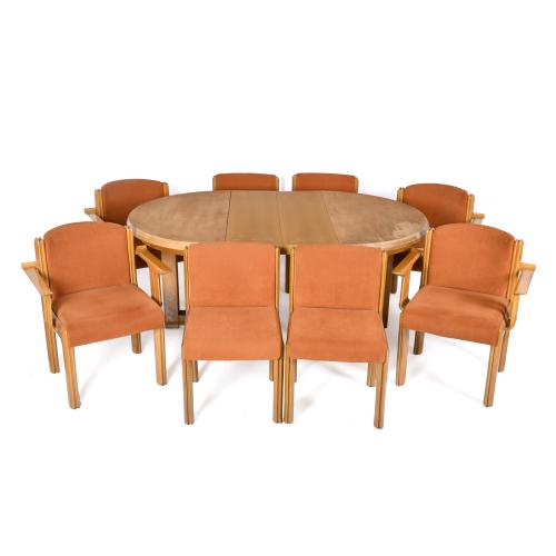 GUILLEUMAS. Dining room set, model Atenas A-36, circa 1960.