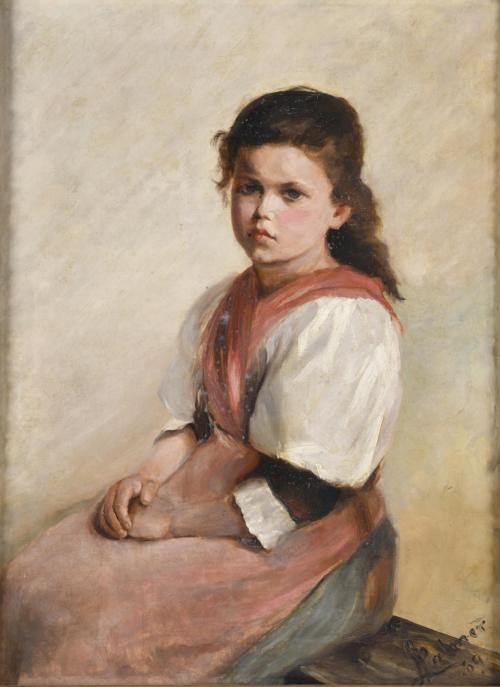 19TH CENTURY, SPANISH SCHOOL. "Girl", 1889.