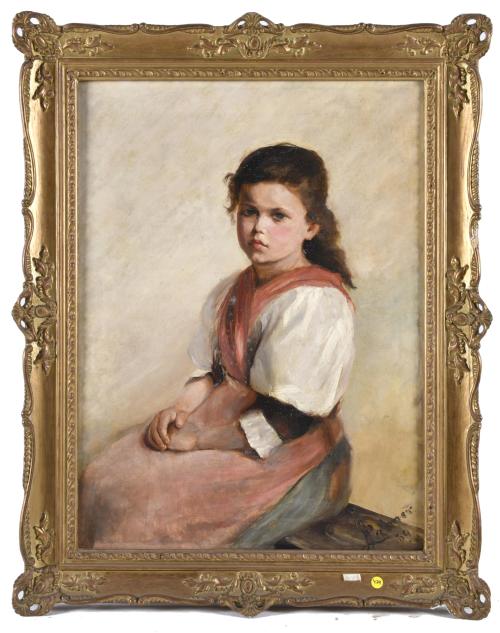 19TH CENTURY, SPANISH SCHOOL. "Girl", 1889.