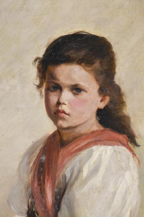 19TH CENTURY, SPANISH SCHOOL. "Girl", 1889.