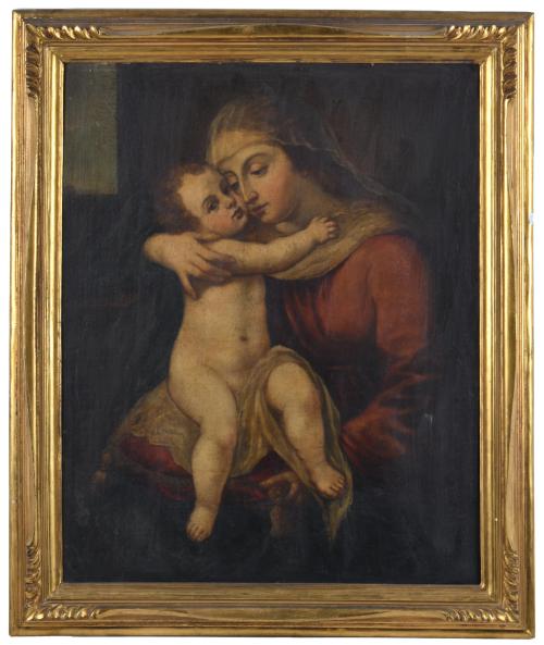 PROBABLY ITALIAN SCHOOL, 18TH CENTURY. "Madonna with Child".