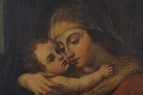 PROBABLY ITALIAN SCHOOL, 18TH CENTURY. "Madonna with Child".