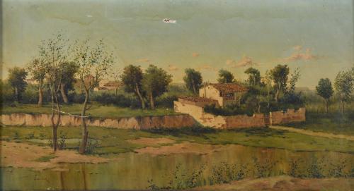 EMILIO SANCHIS (19TH-20TH CENTURY). "Country lanscape".