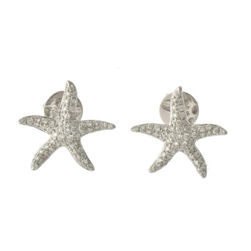 Starfish-shaped earrings with diamonds.