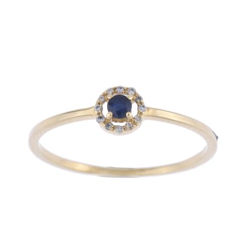 Rosette ring with sapphire and diamonds.