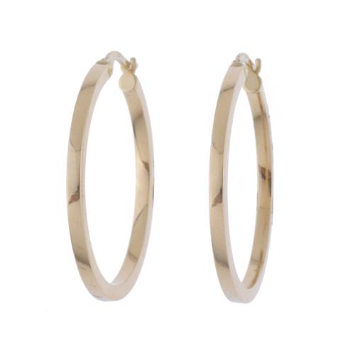 Gold hoop earrings.