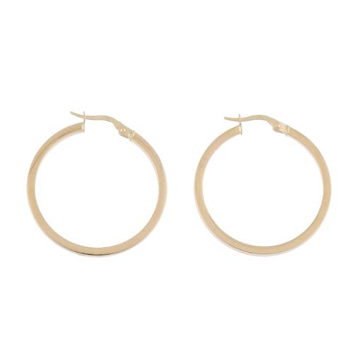 Gold hoop earrings.