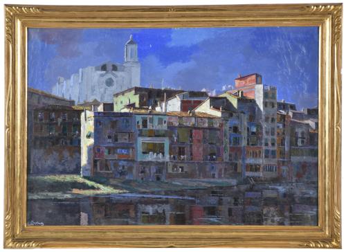 AGUSTI PERA PLANELLS (1908-?). "Vista de Girona", 1950.