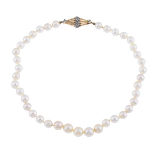 Cultivated pearls choker.