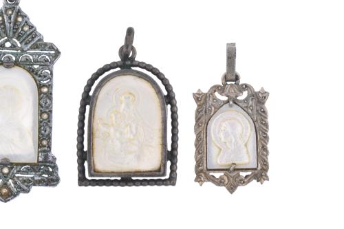 Set of five devotional medals.