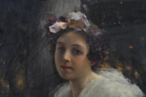 JOSEP MARIA TAMBURINI I DALMAU (1856-1932). "Retrato femeni