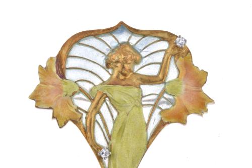 MASRIERA I CARRERAS. Brooch with a nymph.