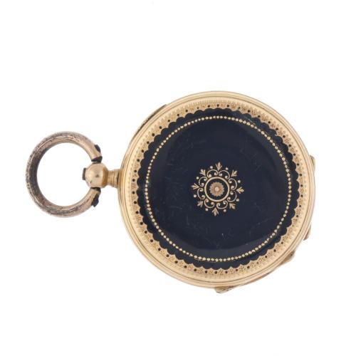 VACHERON, gold and enamel pocket watch.