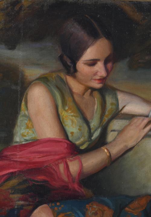 VICTOR MOYA CALVO (1889-1972).  "La carta", 1928.