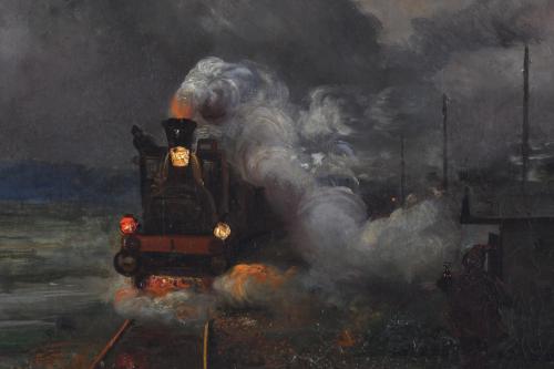 RICARD MARTI AGUILO (1868-1936) "Tren Calella".