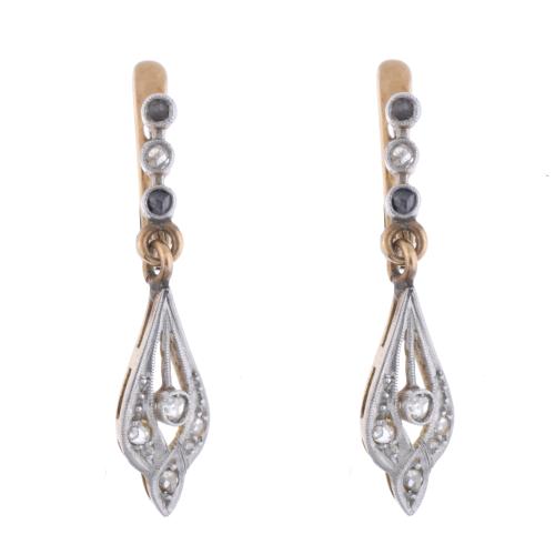 Belle Époque style pendant earrings.