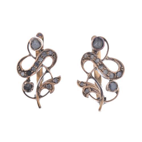 Art Nouveau diamonds earrings.