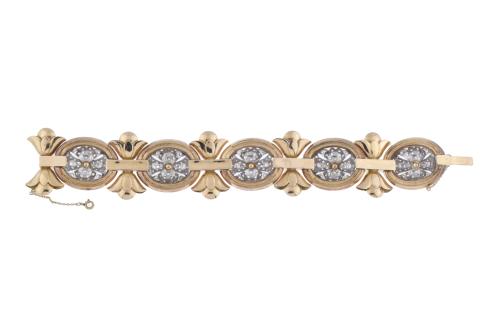 Belle Époque bracelet with pearls and diamonds.