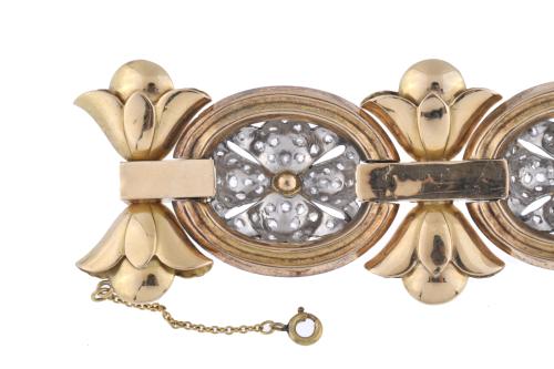 Belle Époque bracelet with pearls and diamonds.