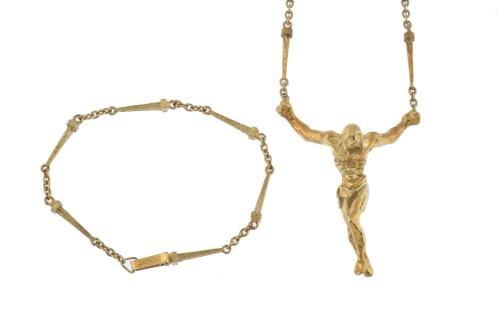 SALVADOR DALÍ I DOMÈNECH (1904-1989). ‘Christ of St. John of the Cross’ pendant and bracelet.