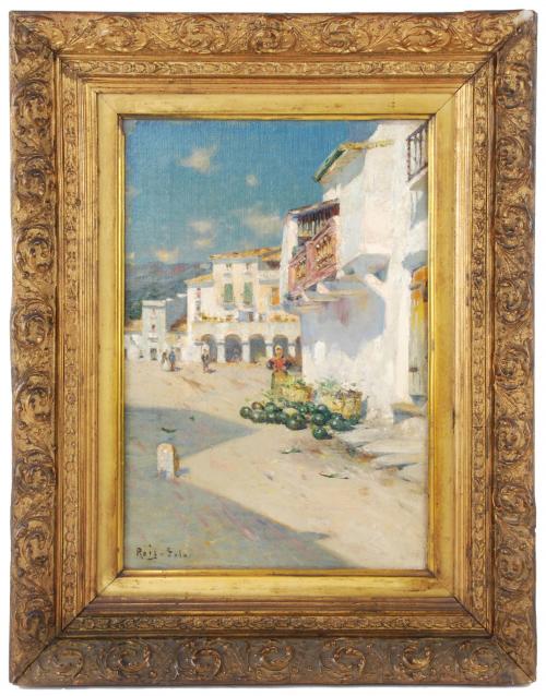 JOAN ROIG I SOLER (1852-1909) "Pueblo pesquero".