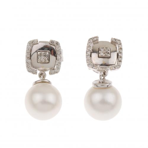 DIAMOND AND PEARL EARRINGS